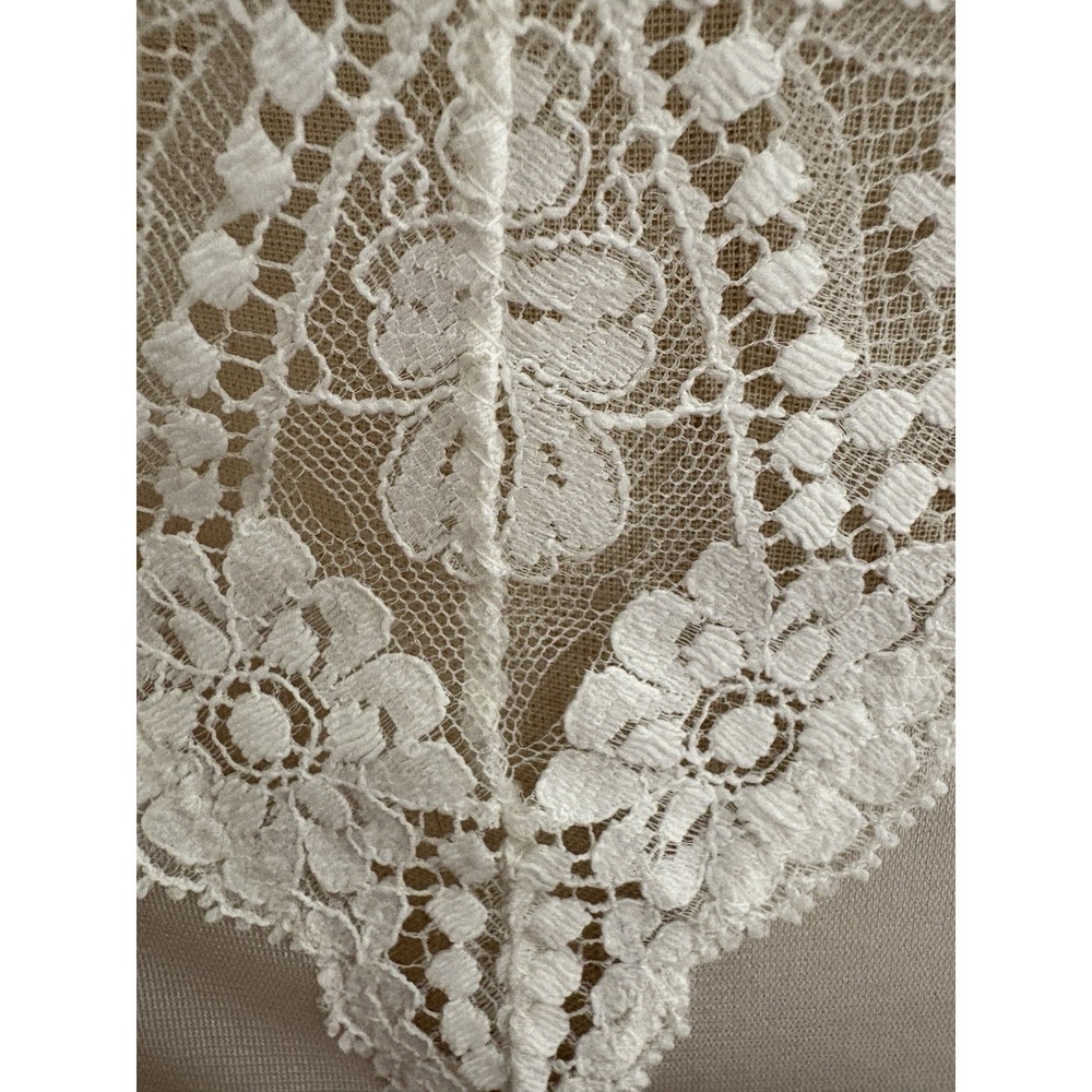 Vtg 80s Vassarette Satin Lace Teddy Romper‎ Slip Lingerie Bridal Sz 36 Ivory - Picture 9 of 9